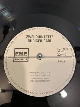Rüdiger Carl — Zwei Quintette - Two Compositions By Rüdiger Carl