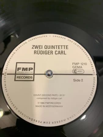 Rüdiger Carl — Zwei Quintette - Two Compositions By Rüdiger Carl
