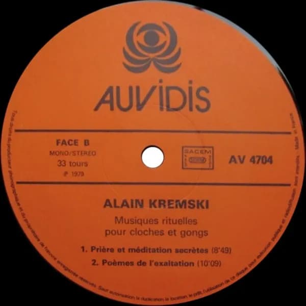 Alain Kremski — Musiques Rituelles Pour Cloches Et Gongs