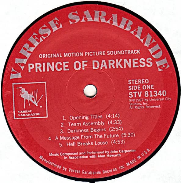 John Carpenter In Association With Alan Howarth — Prince Of Darkness (Original Motion Picture Soundtrack)