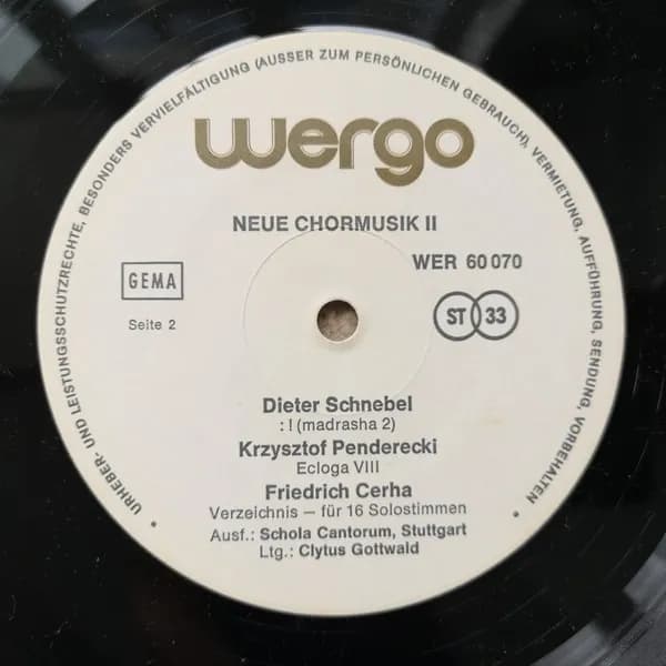 Heinz Holliger / Dieter Schnebel / Krzysztof Penderecki / Friedrich Cerha — Neue Chormusik II