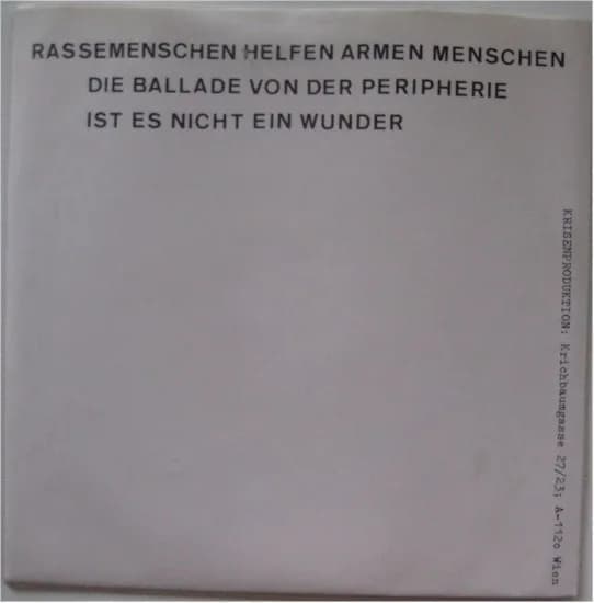 Rassemenschen Helfen Armen Menschen — Die Ballade Von Der Peripherie / Ist Es Nicht Ein Wunder