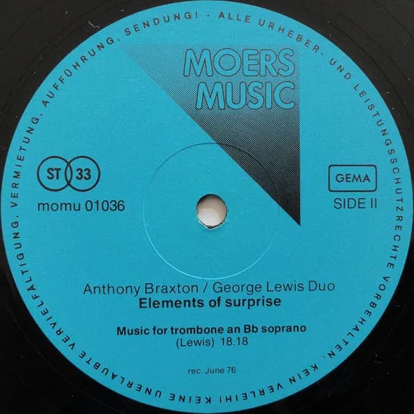 Anthony Braxton/George Lewis Duo — Elements Of Surprise