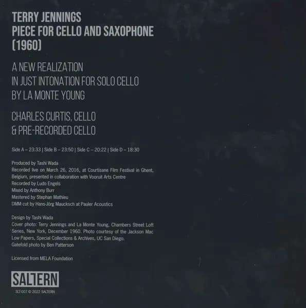 Terry Jennings, La Monte Young, Charles Curtis — Piece For Cello And Saxophone