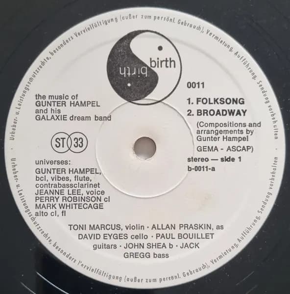 Gunter Hampel And His Galaxie Dream Band — Broadway / Folksong