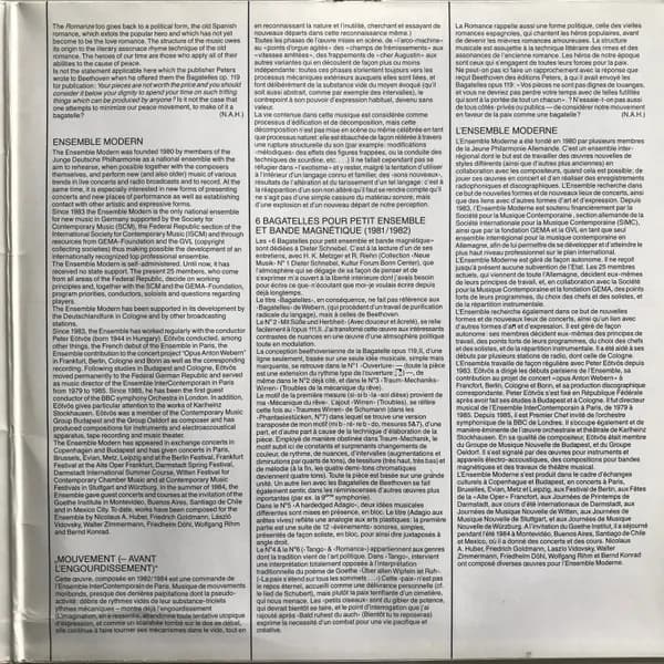 Ensemble Modern, Peter Eötvös - Nicolaus A. Huber / Helmut Lachenmann — Sechs Bagatellen / Mouvement (- Vor Der Erstarrung)