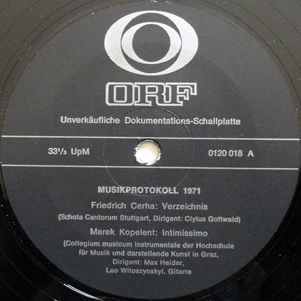Friedrich Cerha / Marek Kopelent / Witold Lutoslawski / Hanns Eisler — Musikprotokoll 1971 - Steirischer Herbst