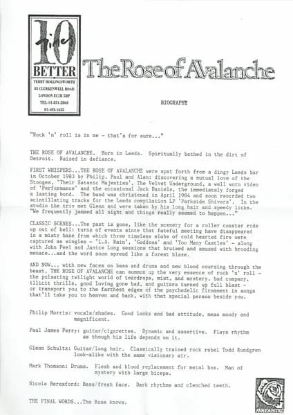 The Rose Of Avalanche — Never Another Sunset