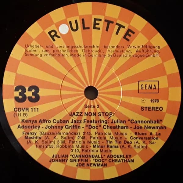 Cannonball Adderley / Johnny Griffin / Doc Cheatham / Joe Newman — Kenya Afro Cuban Jazz