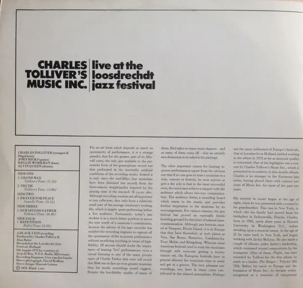 Charles Tolliver 's Music Inc — Live At The Loosdrechdt Jazz Festival