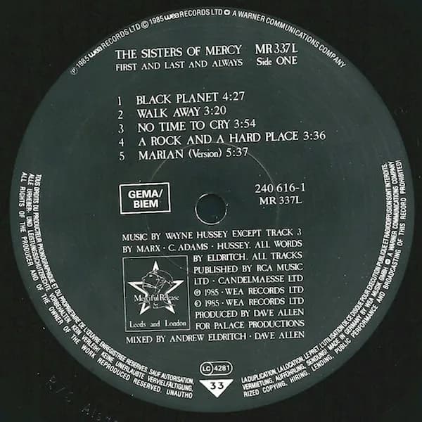 The Sisters Of Mercy — First And Last And Always