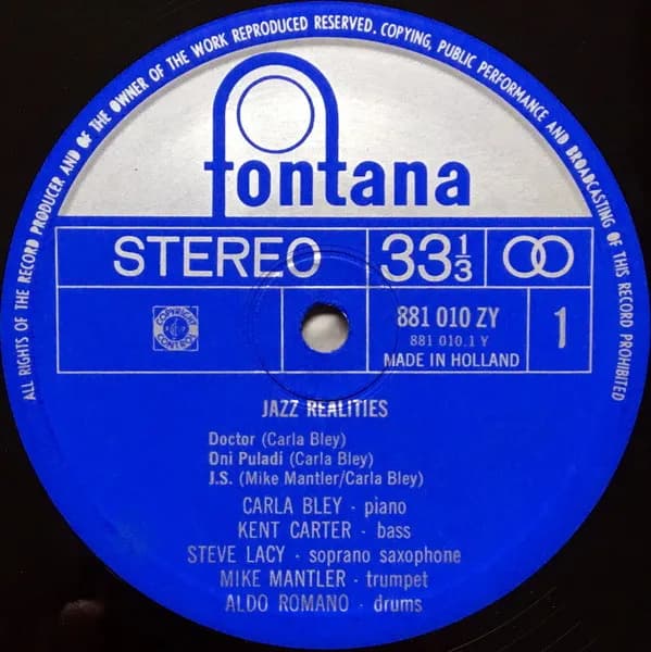 Carla Bley - Michael Mantler - Steve Lacy — Jazz Realities