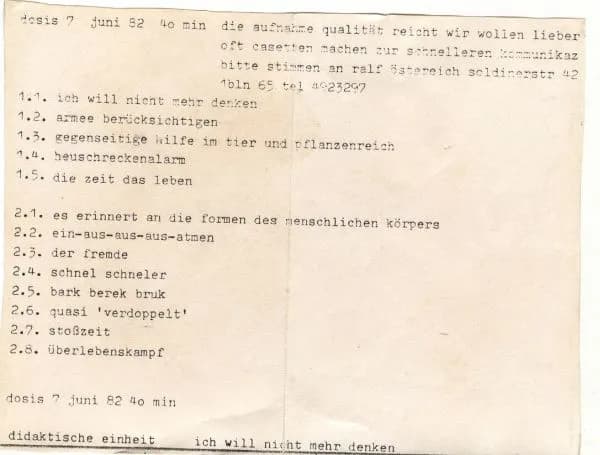 Didaktische Einheit — Dosis 7 - Ich Will Nicht Mehr Denken