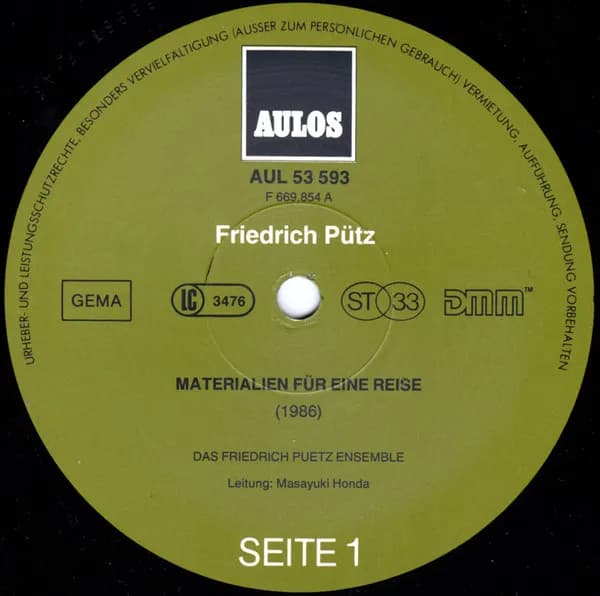 Friedrich Pütz / Manfred Niehaus, Friedrich Pütz Ensemble, Masayuki Honda — Materialien Für Eine Reise / Kurze Stücke