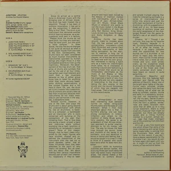 Andrew Cyrille & Maono With David S. Ware, Ted Daniel, Lisle Atkinson — Junction