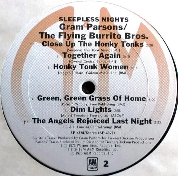 Gram Parsons / The Flying Burrito Bros — Sleepless Nights