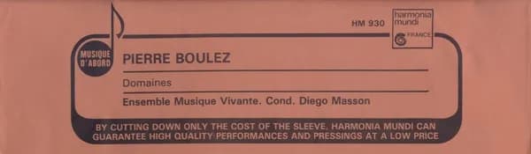 Pierre Boulez, Ensemble Musique Vivante, Diego Masson — Domaines