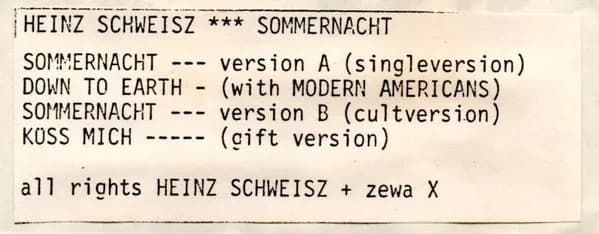 Heinz Schweisz — Sommernacht