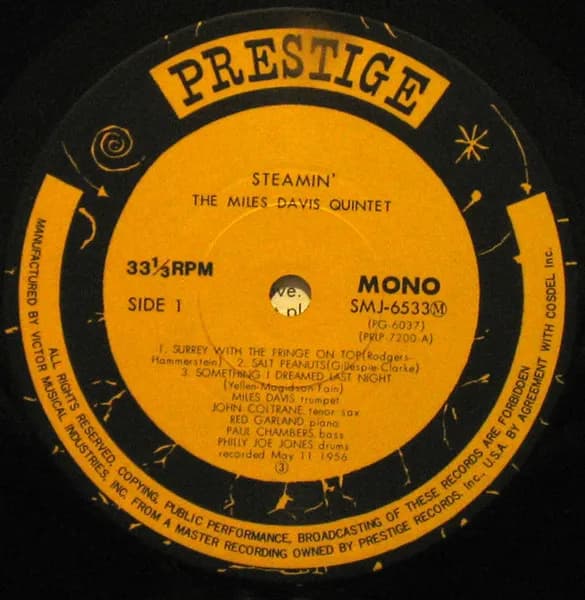 The Miles Davis Quintet — Steamin' With The Miles Davis Quintet