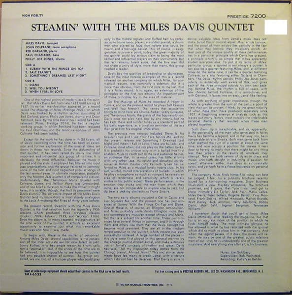 The Miles Davis Quintet — Steamin' With The Miles Davis Quintet