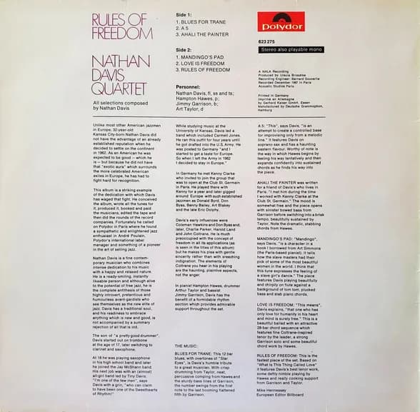 Nathan Davis Quartet — Rules Of Freedom