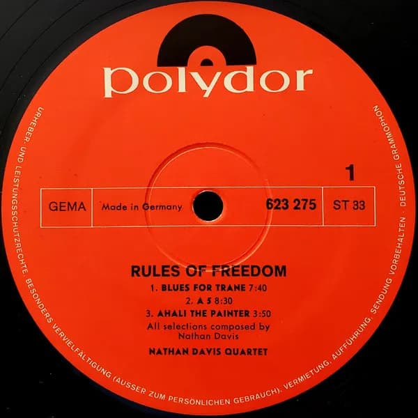Nathan Davis Quartet — Rules Of Freedom