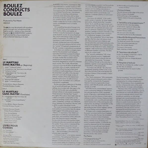 Pierre Boulez — Boulez Conducts Boulez: Le Marteau Sans Maitre / Livre Pour Cordes