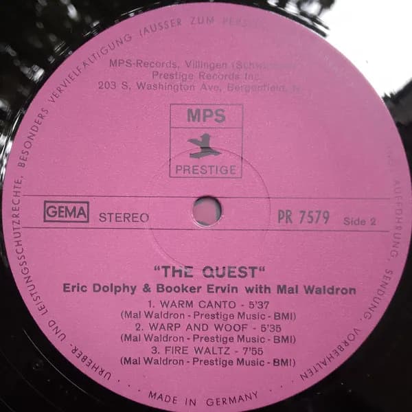 Eric Dolphy And Booker Ervin With The Mal Waldron Sextet — The Quest