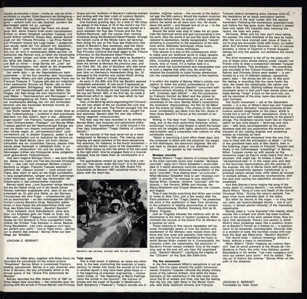 Barney Wilen — Auto Jazz (Tragic Destiny Of Lorenzo Bandini)