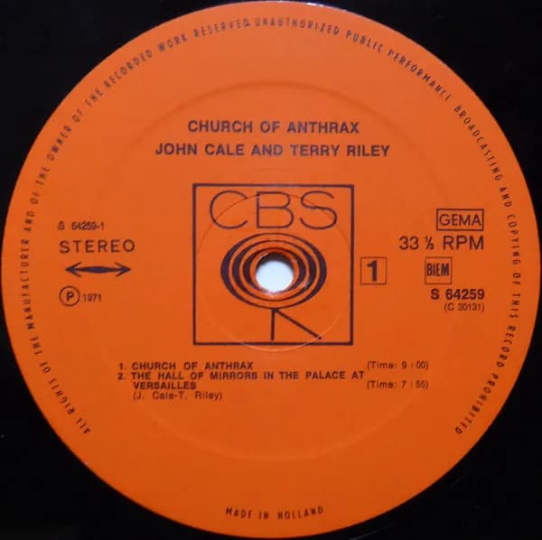 John Cale & Terry Riley — Church Of Anthrax