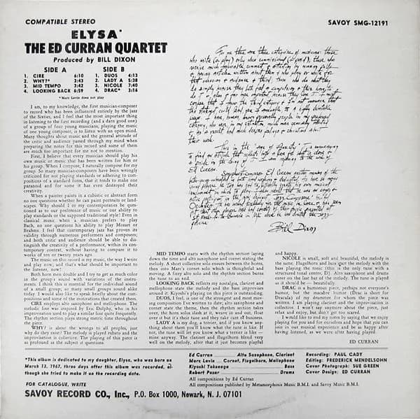 The Ed Curran Quartet — Elysa