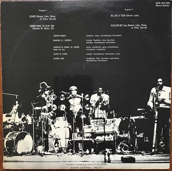 Black Artists Group — In Paris, Aries 1973