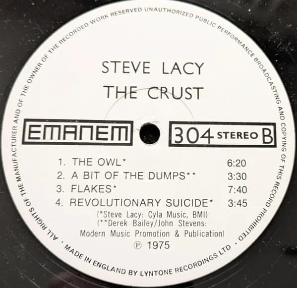 Steve Lacy — The Crust