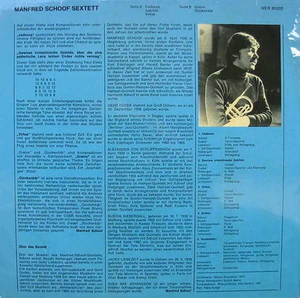 Manfred Schoof Sextett — Manfred Schoof Sextett