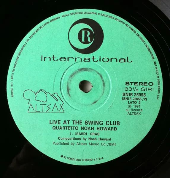 Noah Howard Quartet — Live At The Swing Club Torino Italy