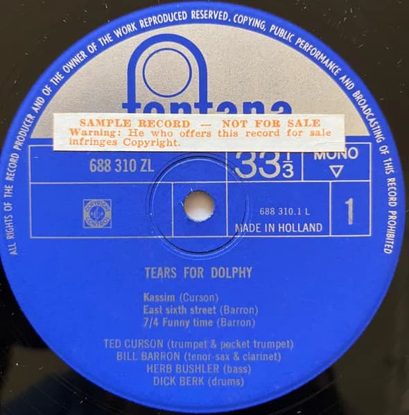 Ted Curson Quartet — Tears For Dolphy