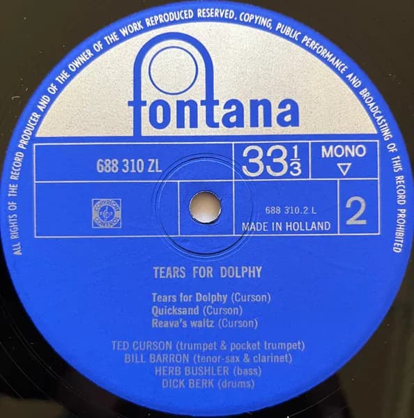 Ted Curson Quartet — Tears For Dolphy