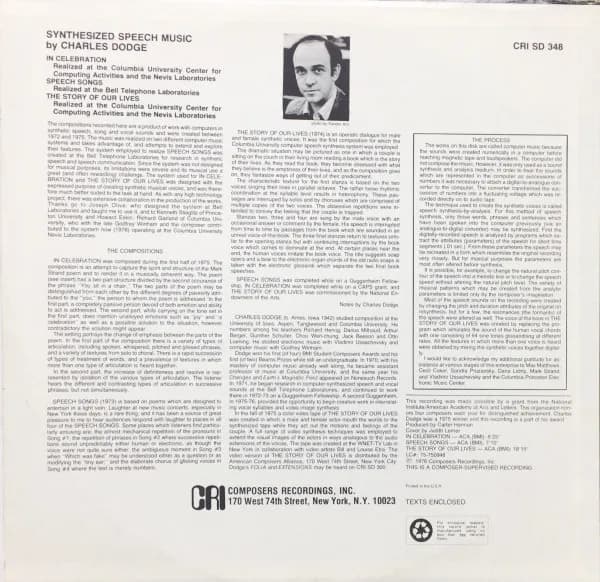 Charles Dodge — Synthesized Voices