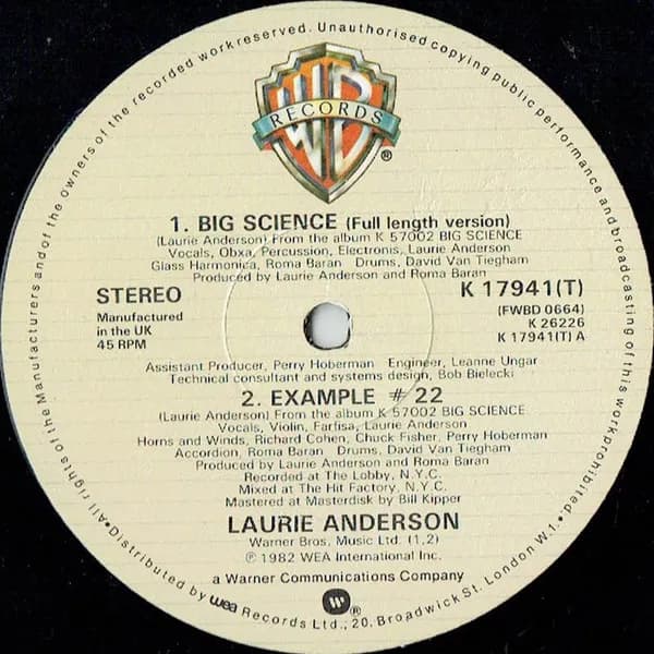 Laurie Anderson — Big Science