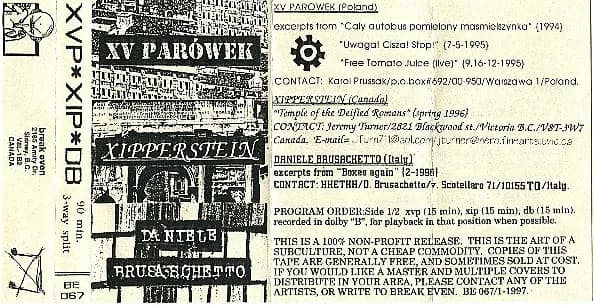 Xv Parówek / Xipperstein / Daniele Brusaschetto — XVP * XIP * DB 3-Way Split