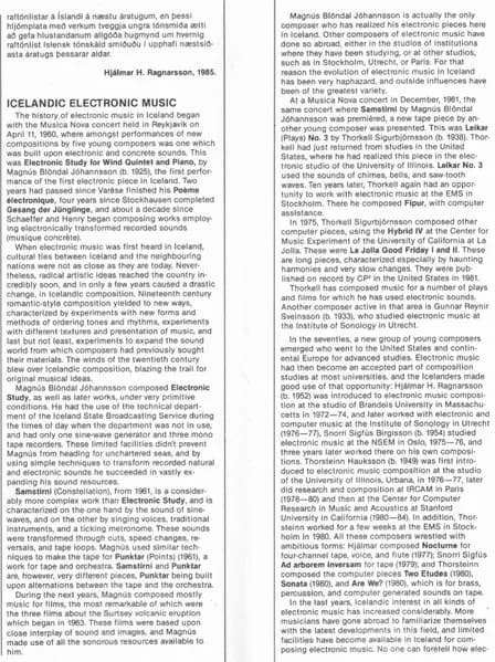 Lárus Halldór Grímsson / Thorsteinn Hauksson — Íslensk Raftónlist = Electronic Music From Iceland