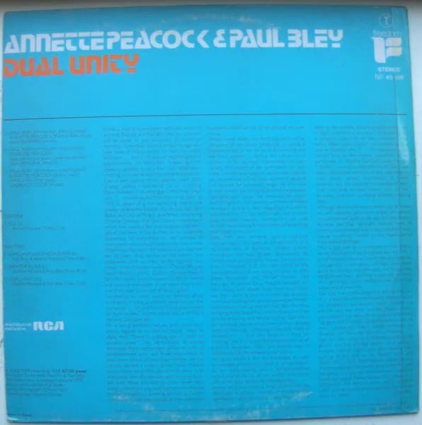 Annette Peacock & Paul Bley — Dual Unity