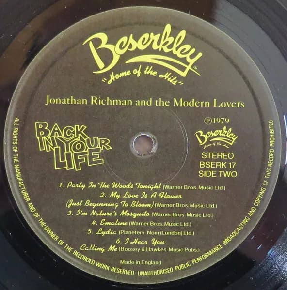 Jonathan Richman & The Modern Lovers — Back In Your Life