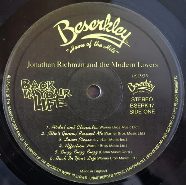 Jonathan Richman & The Modern Lovers — Back In Your Life