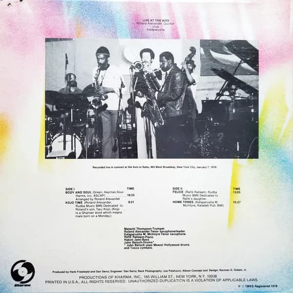 Roland Alexander Quintet Plus Kalaparusha — Live At The Axis