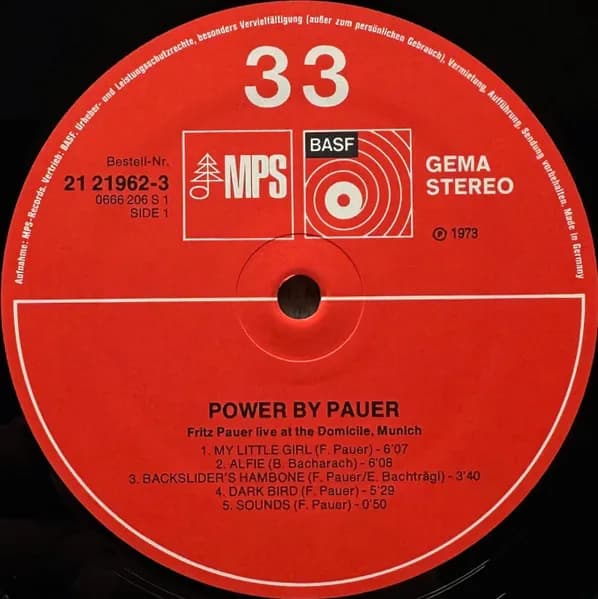 Fritz Pauer, Jimmy Woode, Erich Bachträgel — Power By Pauer, Live At The Domicile