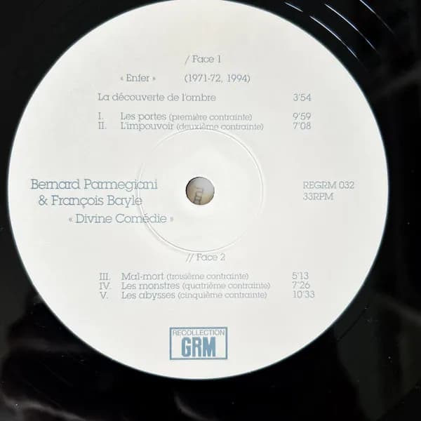 Bernard Parmegiani & François Bayle — Divine Comédie