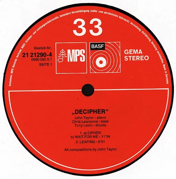 John Taylor Trio — Decipher