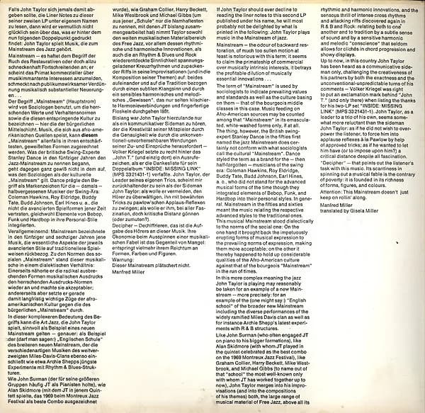 John Taylor Trio — Decipher
