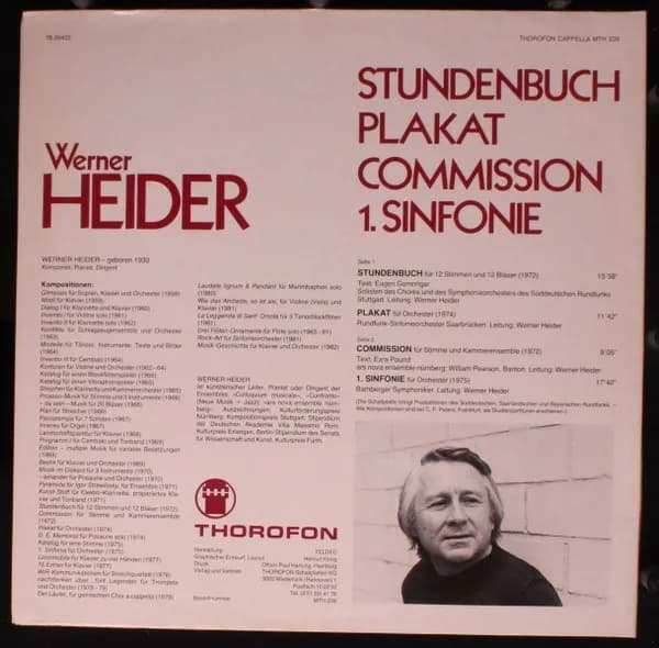Werner Heider — Stundenbuch / Plakat / Commission / 1. Sinfonie